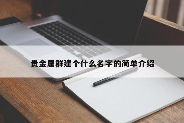 贵金属群建个什么名字的简单介绍