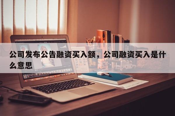 公司发布公告融资买入额，公司融资买入是什么意思