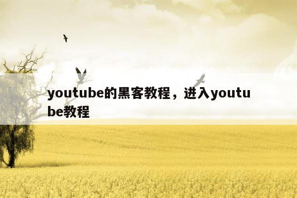 youtube的黑客教程，进入youtube教程