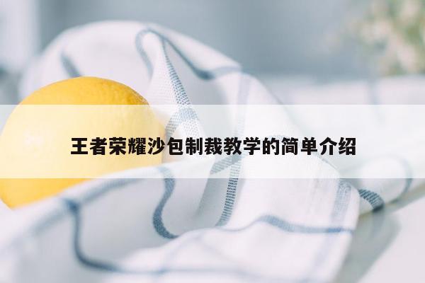 王者荣耀沙包制裁教学的简单介绍