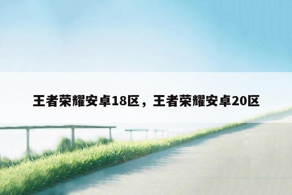 王者荣耀安卓18区，王者荣耀安卓20区