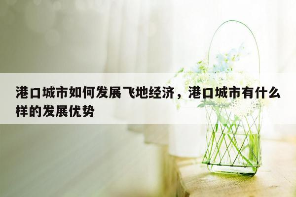 港口城市如何发展飞地经济，港口城市有什么样的发展优势