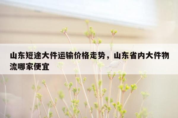 山东短途大件运输价格走势，山东省内大件物流哪家便宜