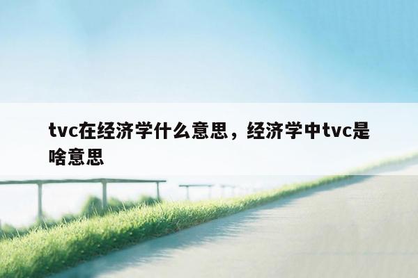 tvc在经济学什么意思，经济学中tvc是啥意思