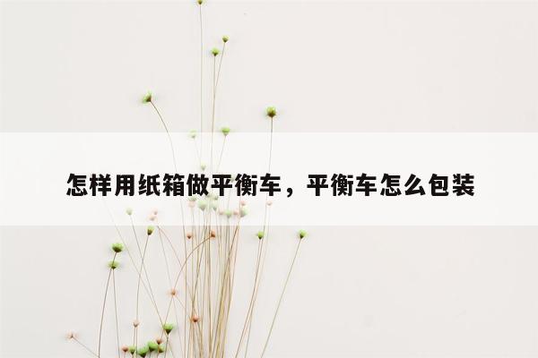 怎样用纸箱做平衡车，平衡车怎么包装