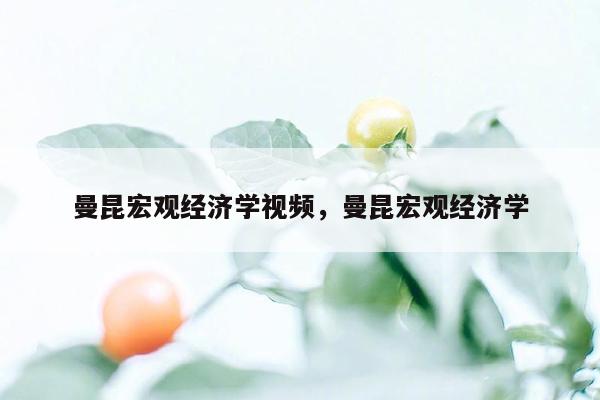 曼昆宏观经济学视频，曼昆宏观经济学