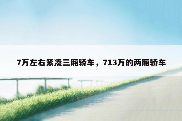 7万左右紧凑三厢轿车，713万的两厢轿车