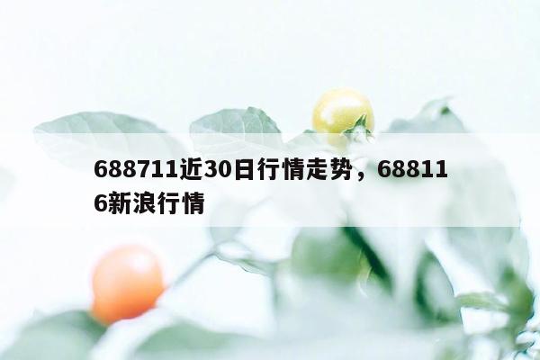 688711近30日行情走势，688116新浪行情