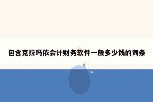 包含克拉玛依会计财务软件一般多少钱的词条