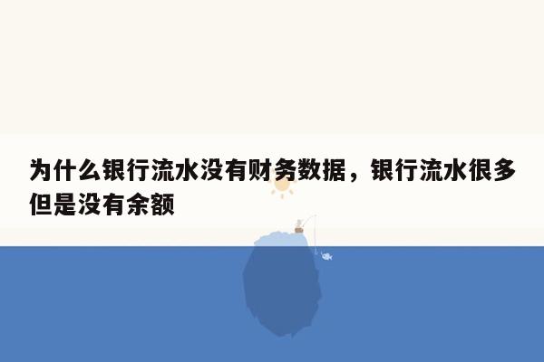 为什么银行流水没有财务数据，银行流水很多但是没有余额