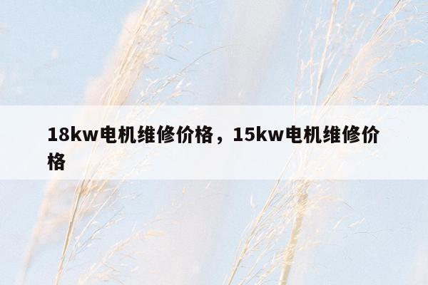 18kw电机维修价格，15kw电机维修价格