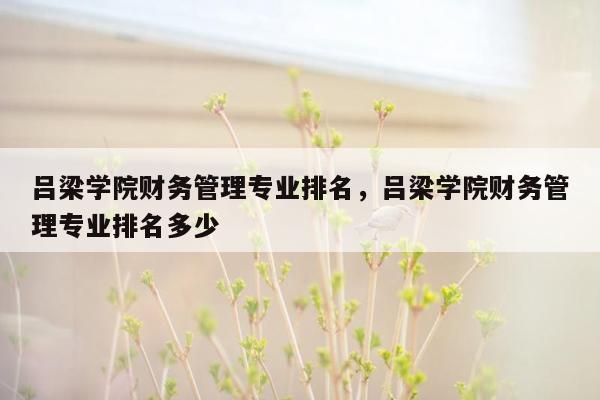 吕梁学院财务管理专业排名，吕梁学院财务管理专业排名多少