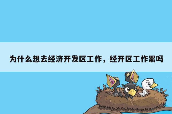 为什么想去经济开发区工作，经开区工作累吗