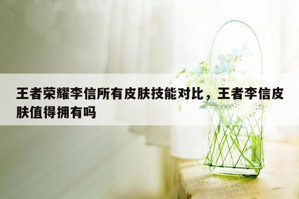 王者荣耀李信所有皮肤技能对比，王者李信皮肤值得拥有吗