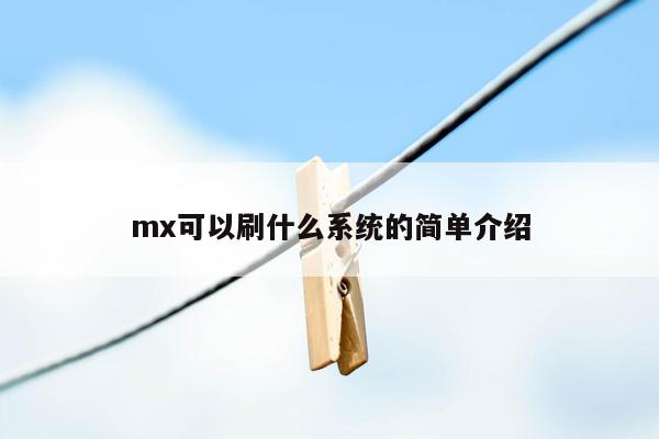 mx可以刷什么系统的简单介绍