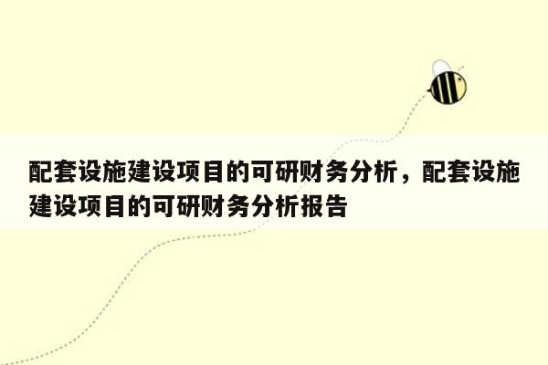 配套设施建设项目的可研财务分析，配套设施建设项目的可研财务分析报告