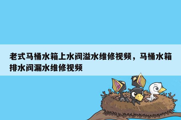 老式马桶水箱上水阀溢水维修视频，马桶水箱排水阀漏水维修视频