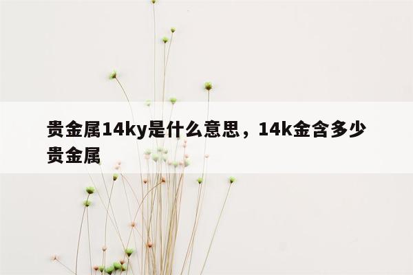 贵金属14ky是什么意思，14k金含多少贵金属