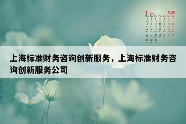 上海标准财务咨询创新服务，上海标准财务咨询创新服务公司