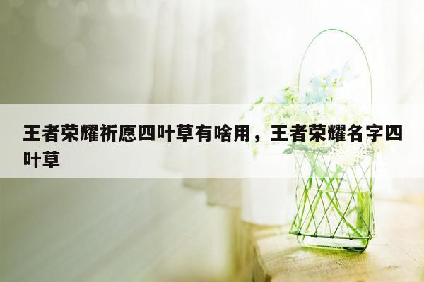 王者荣耀祈愿四叶草有啥用，王者荣耀名字四叶草