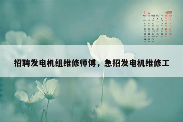 招聘发电机组维修师傅，急招发电机维修工