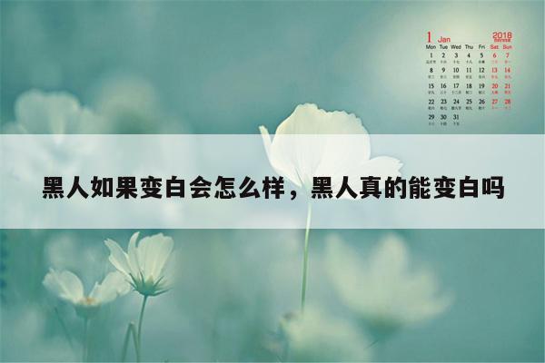 黑人如果变白会怎么样，黑人真的能变白吗