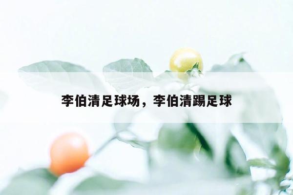 李伯清足球场，李伯清踢足球