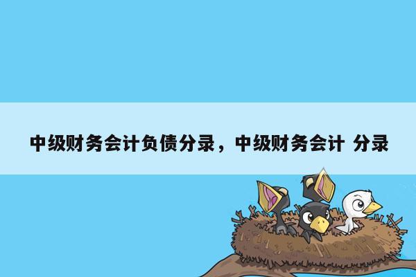 中级财务会计负债分录，中级财务会计 分录