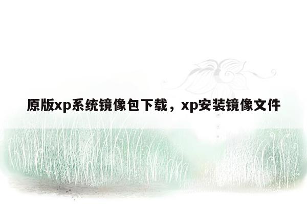 原版xp系统镜像包下载，xp安装镜像文件