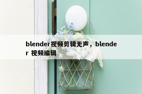 blender视频剪辑无声，blender 视频编辑