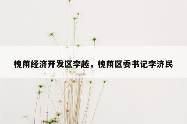 槐荫经济开发区李越，槐荫区委书记李济民