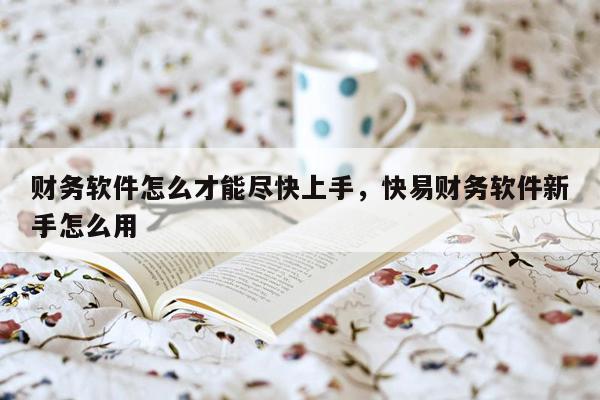 财务软件怎么才能尽快上手，快易财务软件新手怎么用