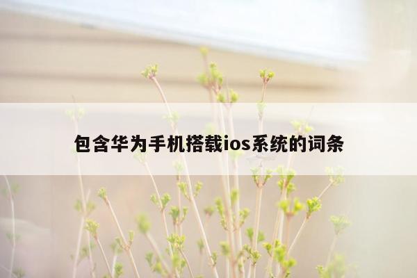 包含华为手机搭载ios系统的词条