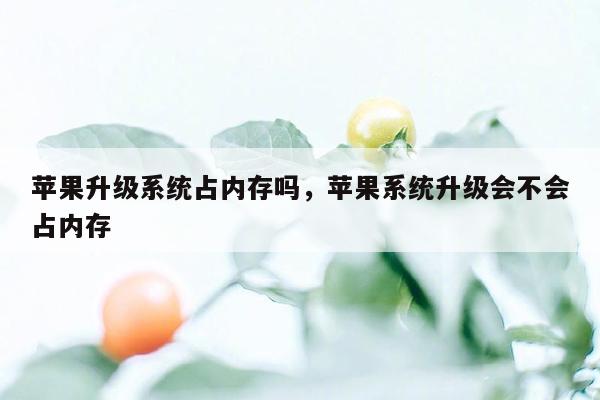 苹果升级系统占内存吗，苹果系统升级会不会占内存