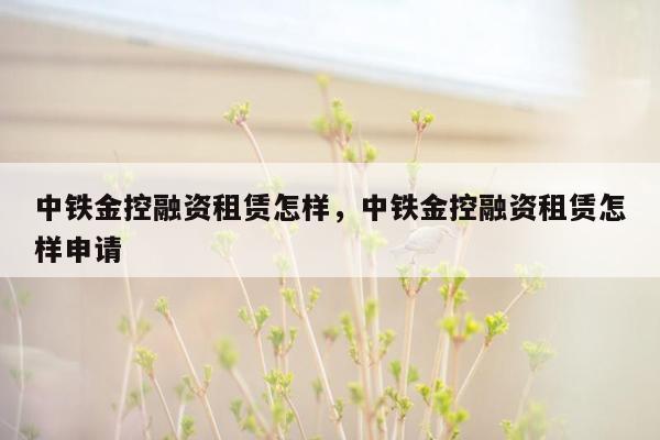 中铁金控融资租赁怎样，中铁金控融资租赁怎样申请