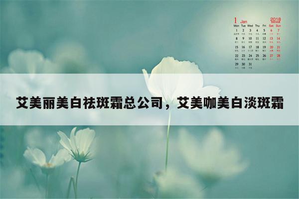 艾美丽美白祛斑霜总公司，艾美咖美白淡斑霜