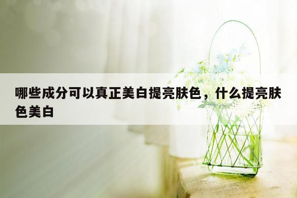 哪些成分可以真正美白提亮肤色，什么提亮肤色美白