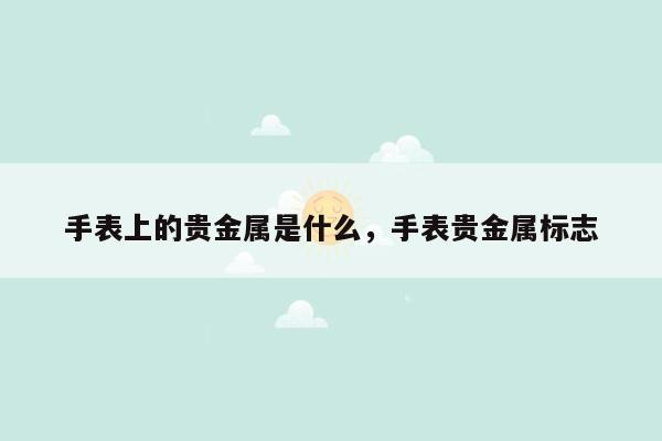 手表上的贵金属是什么，手表贵金属标志