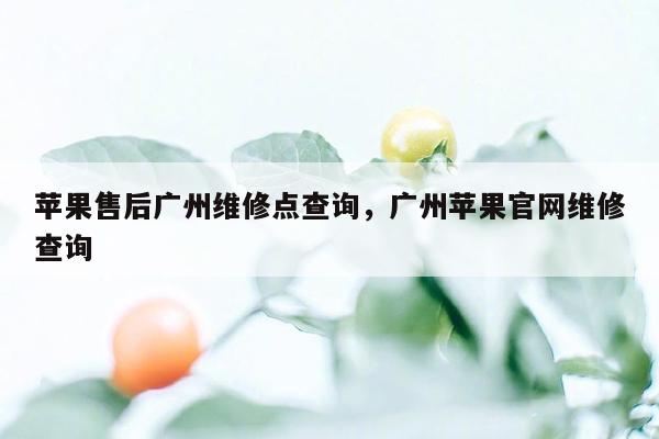 苹果售后广州维修点查询，广州苹果官网维修查询