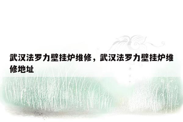 武汉法罗力壁挂炉维修，武汉法罗力壁挂炉维修地址