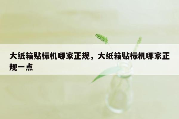 大纸箱贴标机哪家正规，大纸箱贴标机哪家正规一点