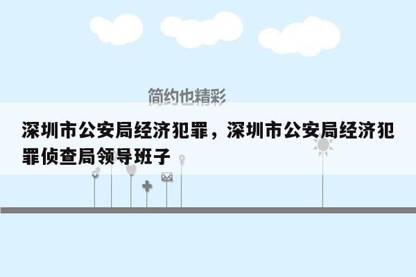 深圳市公安局经济犯罪，深圳市公安局经济犯罪侦查局领导班子