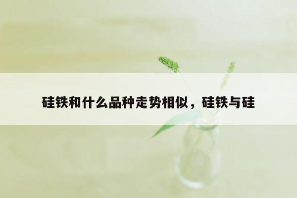 硅铁和什么品种走势相似，硅铁与硅