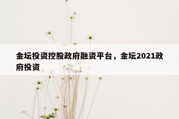 金坛投资控股政府融资平台，金坛2021政府投资