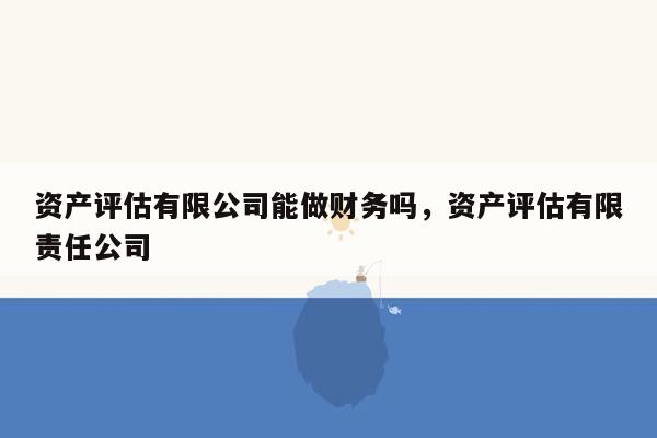 资产评估有限公司能做财务吗，资产评估有限责任公司