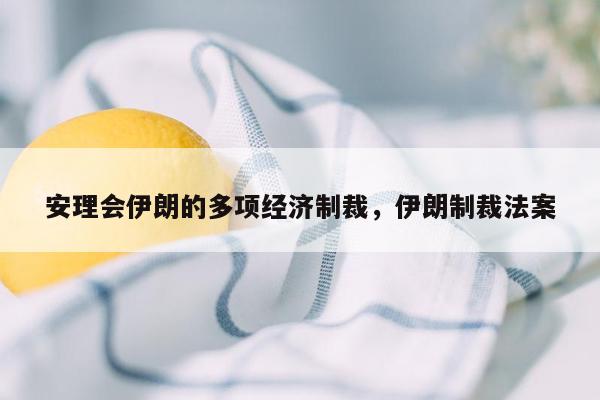 安理会伊朗的多项经济制裁，伊朗制裁法案