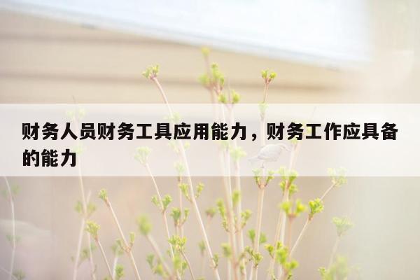 财务人员财务工具应用能力，财务工作应具备的能力