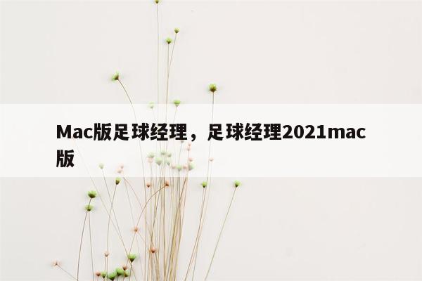 Mac版足球经理，足球经理2021mac版