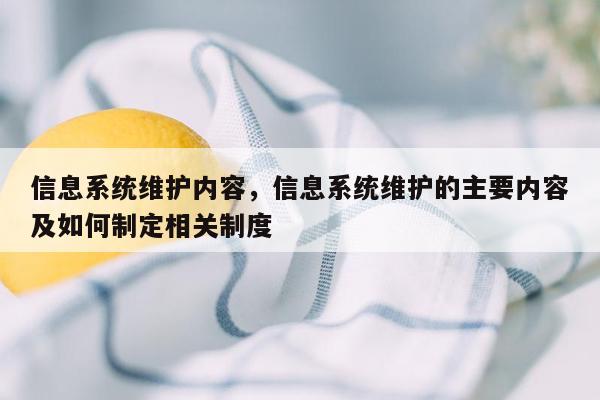 信息系统维护内容，信息系统维护的主要内容及如何制定相关制度