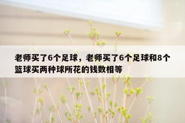 老师买了6个足球，老师买了6个足球和8个篮球买两种球所花的钱数相等